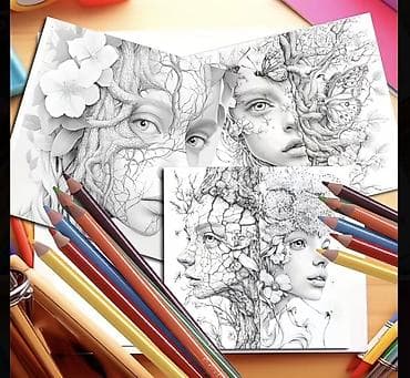 Книги и журналы: Альбом-раскраска “The Fantastic: Dream of Blooming Flowers and — 2