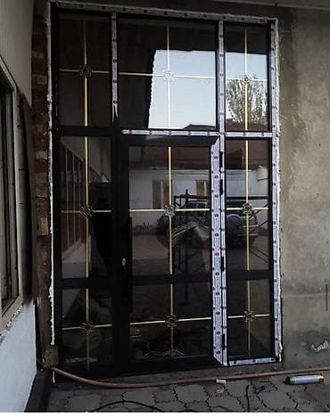 Двери для домов и квартир, Стеклянная, Одностворчатая, Со стеклом, цвет - Черный