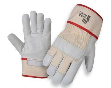 перчатки военные: Рабочие перчатки. Кожаные комбинированные перчатки из светлой телячьей — 1