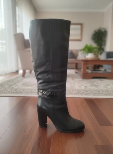 мужская обувь оптом: Сапоги женские,натуральная кожа евро зима, высота каблука 9 см, на — 1