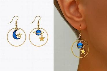 Серьги сөйкөлөр “Космос” Подвески ✨ Оригинальные асимметричные серьги