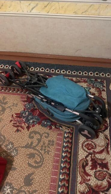 коляска прогулка: Балдар арабасы, түсү - Көгүлтүр, Колдонулган — 3