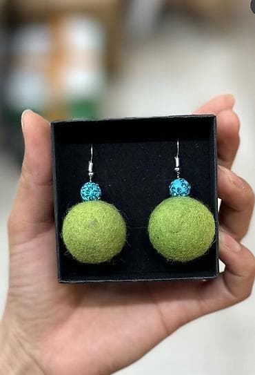 Серьги: Серьги из войлока Оригинальные серёжки из войлока. Войлочные — 6