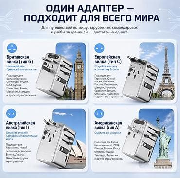 зарядка акумуляторов: Универсальная зарядка для путешествий Kantravel 45W Купить в Бишкеке — — 7