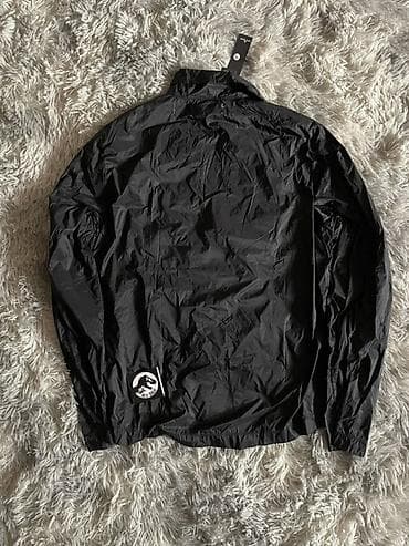 курты: Легкая куртка Stone Island, черная - Материал: тонкий нейлон/рип-стоп — 4