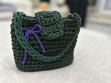 перчатки зима: Вязаные сумки ручной работы - Материал: плотный шнур/трикотажная — 4