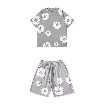 оптом шапки: Костюм летний: футболка + шорты с принтом - Комплект из двух — 2