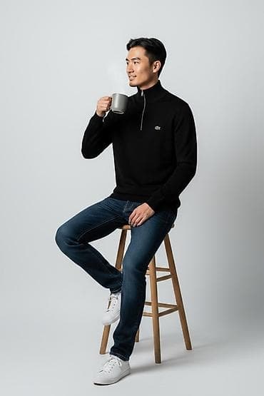 оргинал одежды: Мужской свитер, M, L, XL, Lacoste, Новый, цвет - Черный, Самовывоз, Платная доставка — 5
