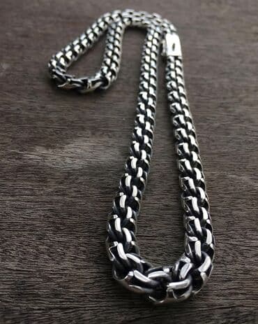 продаю золотую цепочку: Массивная серебяная цепь Бисмарк . Замок-Коробка с гладкой — 5