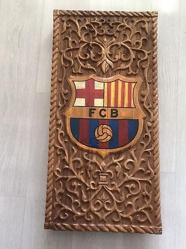 Нарды: Нарды деревянные с эмблемой FC Barcelona. - Материал: массив дерева — 2