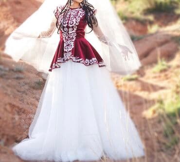 дизайнерские свадебные платья: Платье на “ Кыз узатуу”
 Одета один раз. Почти новый
18000сом — 2