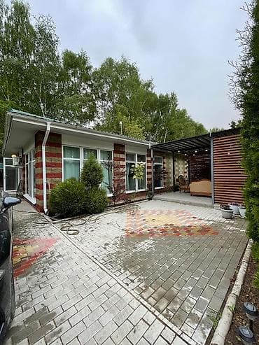 Дом с террасой и летней кухней - Одноэтажный дом с плоской крышей