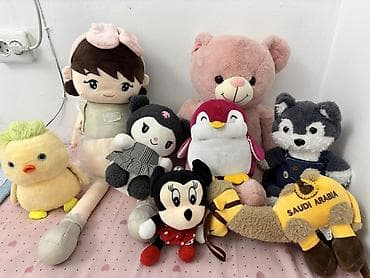 силиконовая кукла: Плюшевые мягкие игрушки набором: - Большая кукла-подушка с бантом и — 1