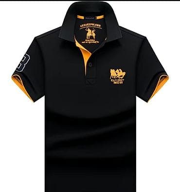 Костюмы: Мужское поло с коротким рукавом.Размер 50.52.54 - Цвет: черный с — 3