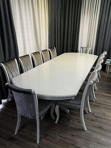 штукатурка балдар керек: Конок бөлмөсү үчүн үстөл жана отургуч, түсү - Ак — 1