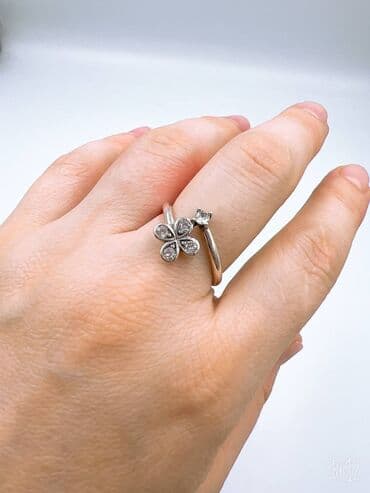 свадебное платья для беременных: Кольцо, Коктейльное, Проба 925, Женские, Фианит, Новый — 14