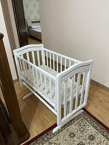 детскую колыбельку: Люлька, Колыбель, Дерево, цвет - Белый — 4