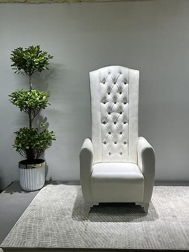 Кресло с высоким спиналом в классическом стиле - Цвет: белый