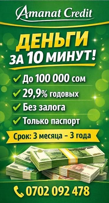 для паспорта: Предоставляем потребительский кредит до 100000 сом и выше за 10 минут — 1
