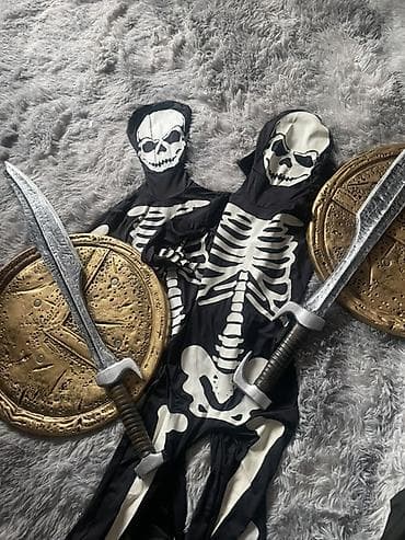 смешные костюмы: Набор карнавальных костюмов «Скелеты» с аксессуарами. Состав: - 2 — 1