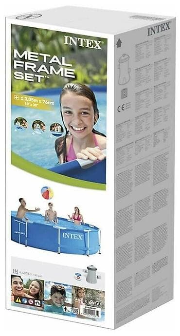 Спорт и отдых: 305/76см. Intex 28202 Каркасный бассейн Metal Frame, 4485л, фил.-насос — 10