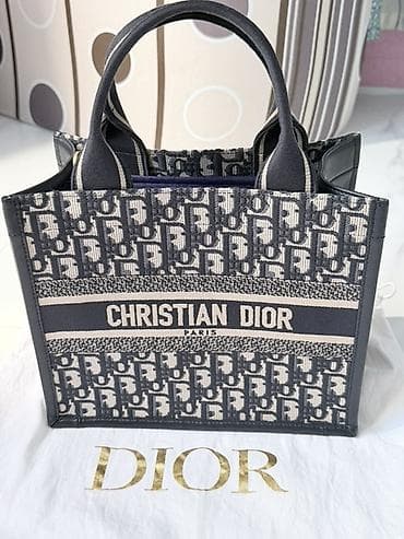 кожа сумки: Сумка Christian Dior Book Tote Oblique - Модель: Book Tote, средний — 3