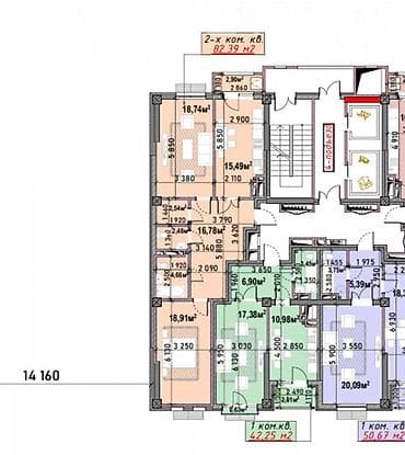 gala group: 2 комнаты, 83 м² — 2
