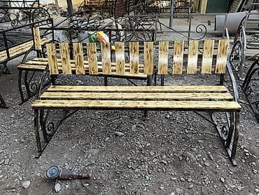 беседка из дерева: Скамейка Со спинкой, Без крыши — 2