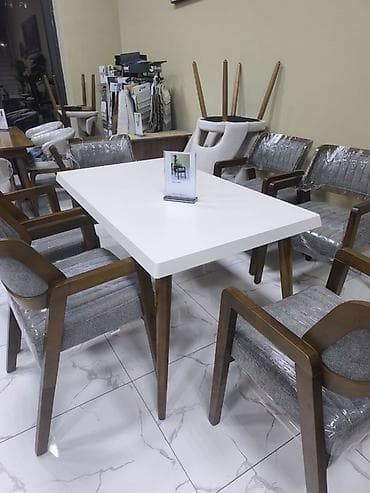 Кухонный стол и стул, цвет - Белый