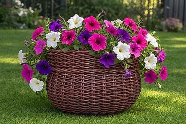 для набора: Плетёные корзины-кашпо для дома и сада - Форма: округлая, широкое — 4