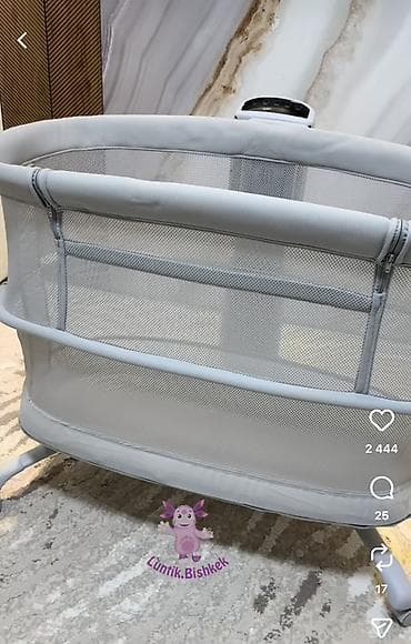 Балдар эмереги: Детская колыбель-люлька на стойке с колесиками и регулируемой высотой — 4