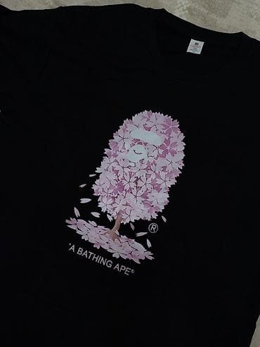 балдарга кийим: Футболка A Bathing Ape (BAPE) - Цвет: чёрный - Принт: фирменный — 2
