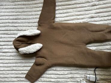 детский зимний комбез для новорождённых: Комплект, цвет - Коричневый, Б/у — 2