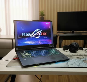 Аудиотехника: Ноутбук, Asus, 16 ГБ ОЗУ, AMD Ryzen 7, 17 ", Б/у, Игровой, память NVMe SSD — 1