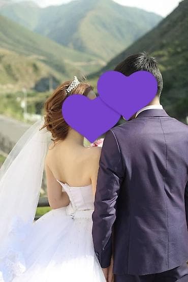 second hand: Свадебное платье, S, Рукава прозрачные, С корсетом, Жемчуг, Б/у — 5