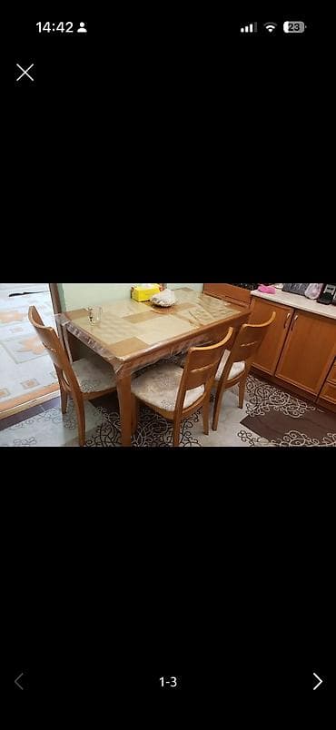 картина кожа: Кухонный стол и стул, цвет - Коричневый — 2