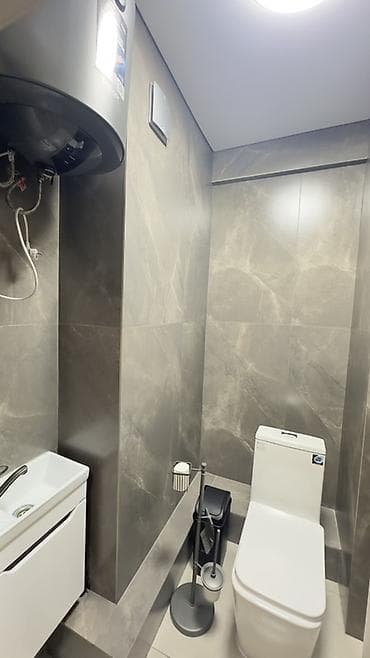 кафел плита: Тумба для ванны, С раковиной, Другой материал, цвет - Серый — 4