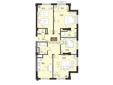 1200: 4 комнаты, 122 м², Элитка, 3 этаж, Готовая ПСО (под самоотделку) — 4