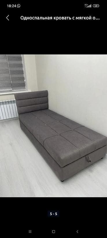 продаю односпальную кровать: Односпальная кровать, Новый, С ящиком для хранения, В рассрочку, длина - 2 см — 6