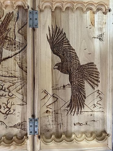 ручные нарды: Деревянные нарды ручной работы с орнаментом «Орёл» - Материал: массив — 2