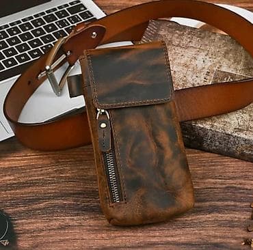 philips x333: Напоясная сумка-чехол для смартфона из коричневой кожи - Вертикальный — 5
