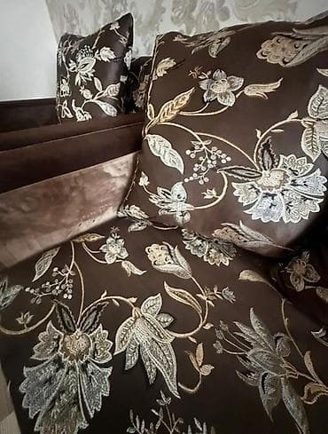 раздвижной диван с креслами: Комплект мягкой мебели, Самовывоз, цвет - Коричневый — 2