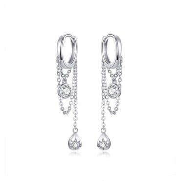 прозрачные туфли: ✨ Элегантные серьги У с подвесными цепочками и кристаллами Изящные — 3