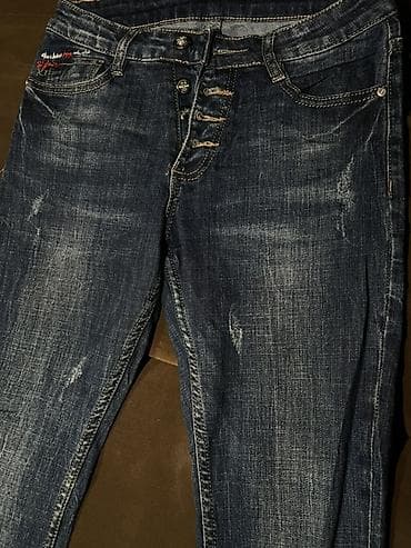 джинсы с начесом женские: Джинсы женские, темно-синие (индиго) с эффектом потертостей и легким — 2