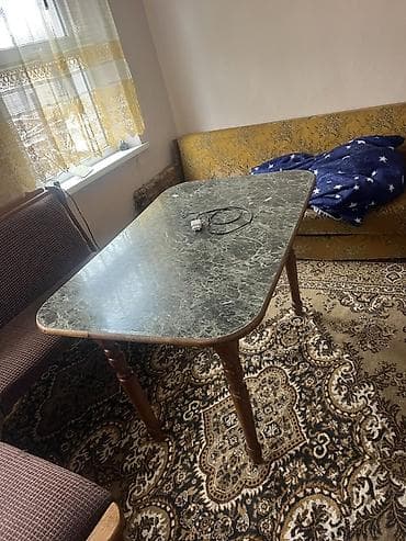 стол и стулья в гостиную: Кухонный мягкий уголок, Дерево, цвет - Серый — 1