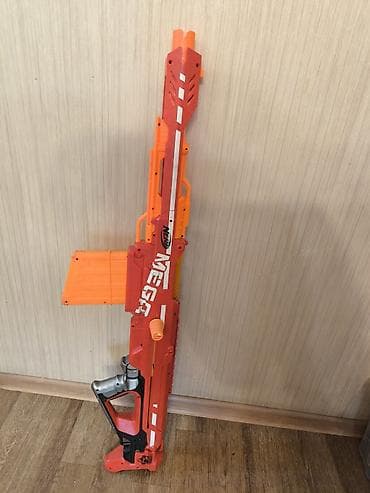 пистолет нерф: Игрушечный бластер Nerf Mega (серия Mega, ярко‑красный/оранжевый) - — 2