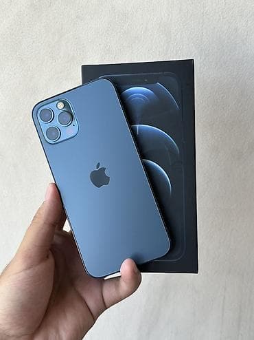 iphone cs max: IPhone 12 Pro, Б/у, 128 ГБ, Синий, Коробка, 75 % — 1