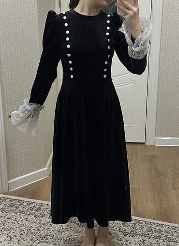 топ из бархата: Вечернее платье, Длинная модель, С рукавами, M — 3