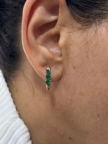 свадебное очень красивое платье: Серьги, Проба 585, Агат, Женские, Б/у — 1