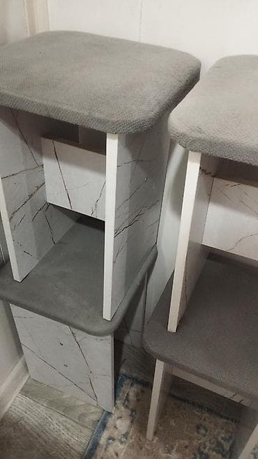 Үй жана бакча: Ашкана үстөлү жана отургуч, түсү - Боз — 4